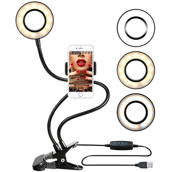 Selfie Flash Ring Light With Phone Holder