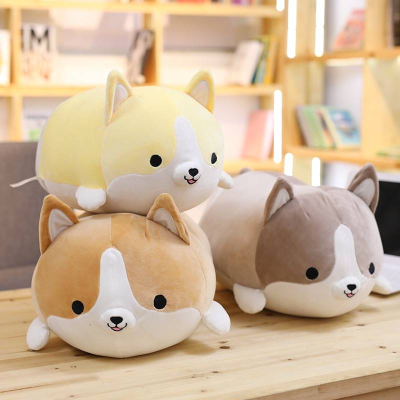 cute corgi plush pillow