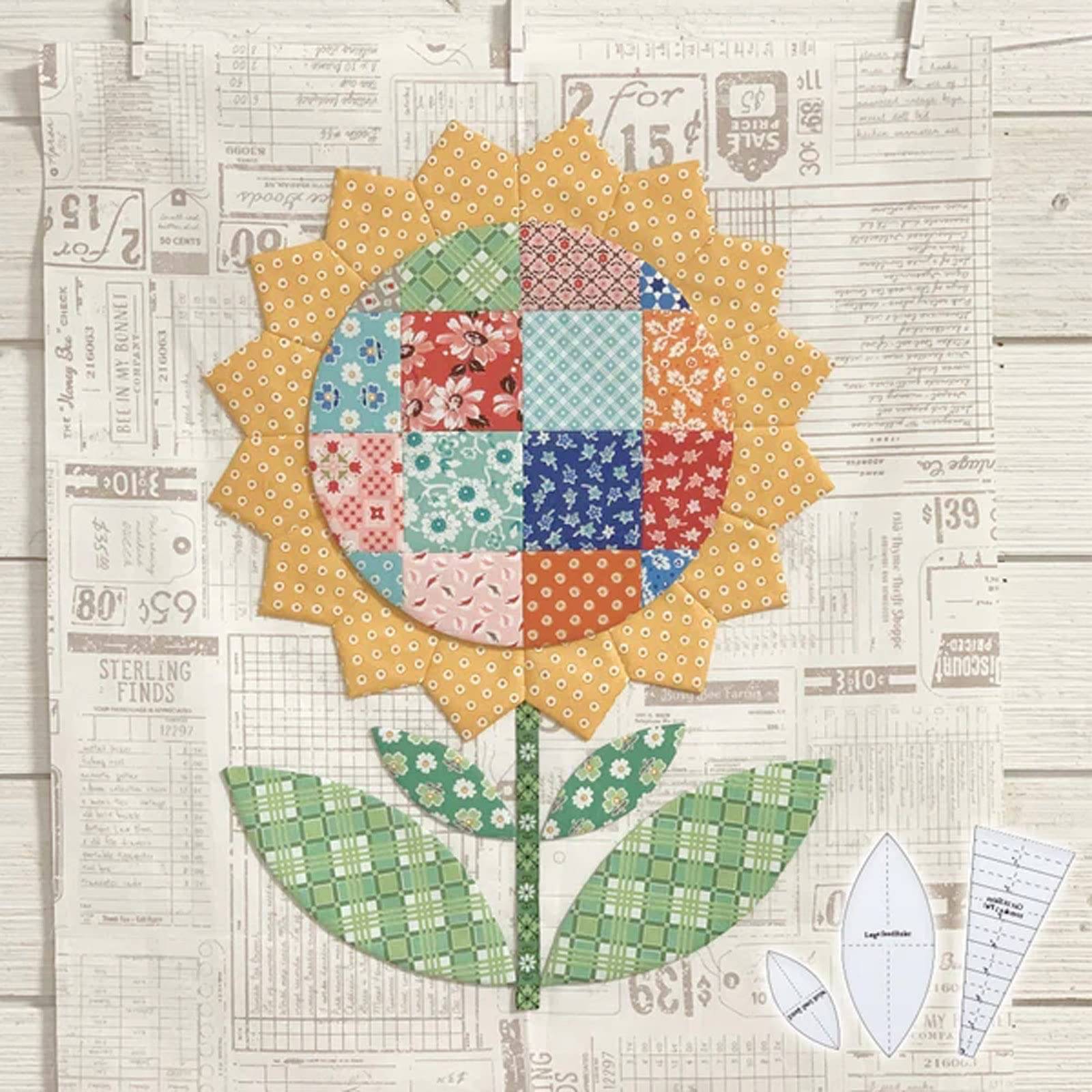 Sunflower Quilt Template Set | asghedom.com
